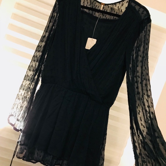 Free People Mini Chiffon Wrap Dress - Picture 3 of 5